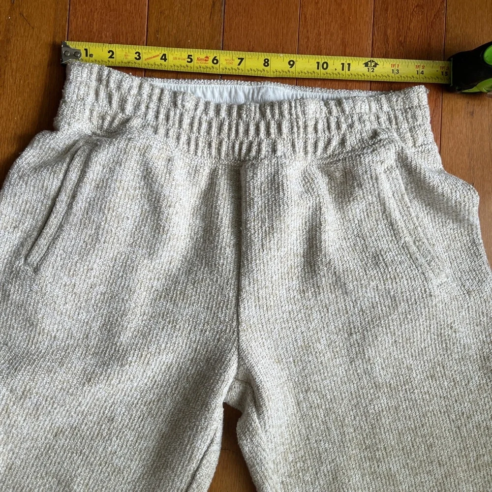 Aerie Offline Sweatpants Cream Textured Straight Leg Elastic Waist size Small - Picture 5 of 7